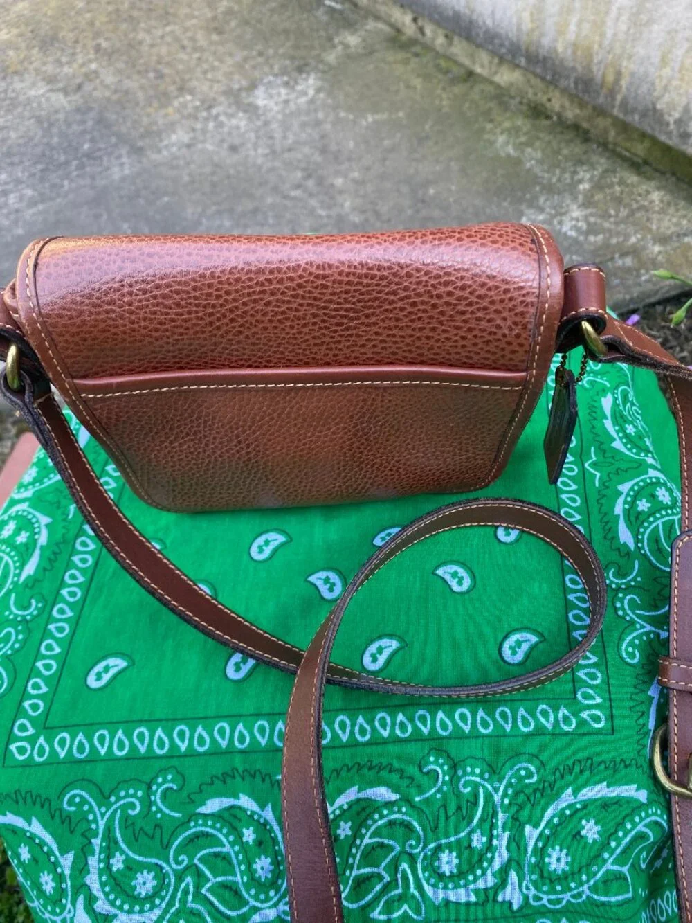 Vintage Coach Sheridan Durham Brown Pebble Leather Mini Crossbody Bag - Picture 4 of 16